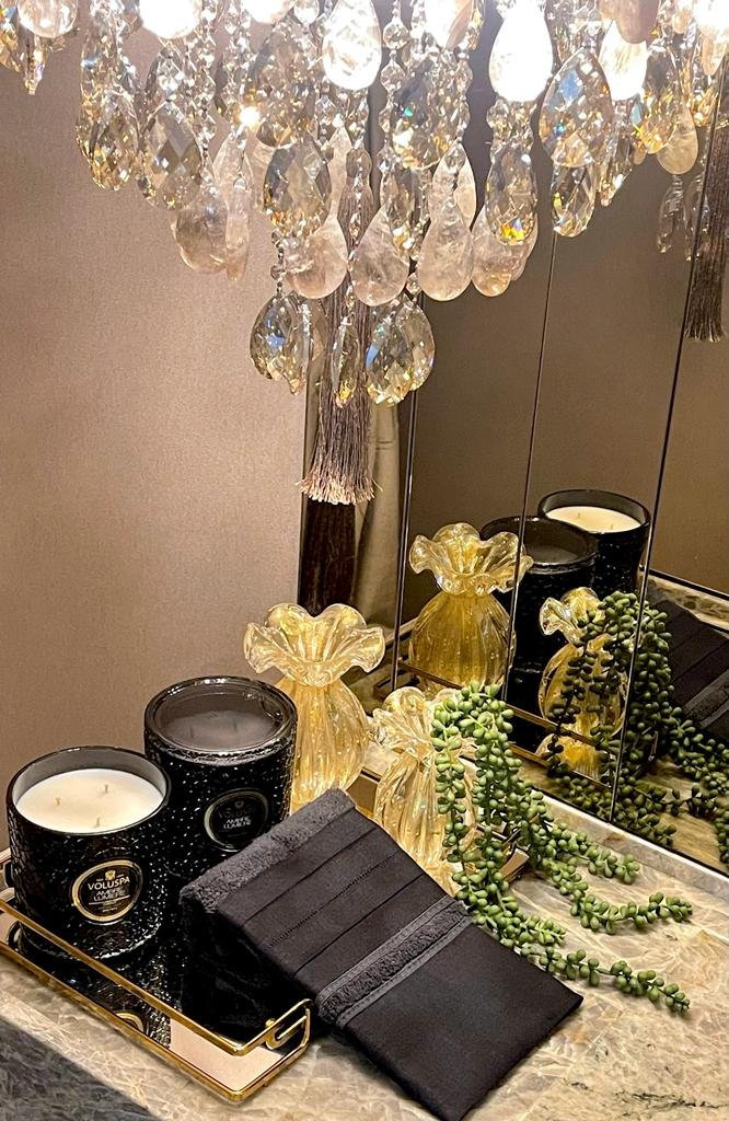Vaso Di Murano Trouxinha Transparente com Ouro 24k - Pequena Alta